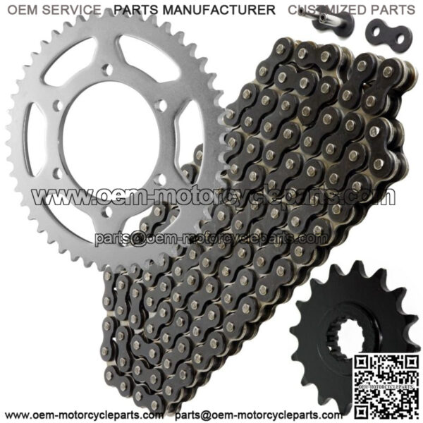 Black Drive Chain And Sprocket Kit for Yamaha FZ6 FZ6S 2004-2009 530-Chain Type