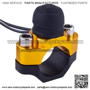 CNC Motorcycle ATV Water Proof Engine Start Stop Kill Switch Button for Electric Motorcycle Scooter Bike Modification Universal Parts with Mounting Backplate-Gold