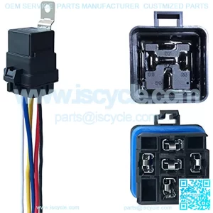 1 Pack 40/30 AMP 12 V DC Waterproof Relay and Harness - Heavy Duty 12 AWG Tinned Copper Wires, 5-PIN SPDT Bosch Style Automotive Relay