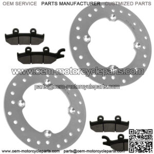 Front L/R Brake Discs with Brake Pads for Can-Am Maverick Max 1000R 2014-2018 (For: Can-Am)