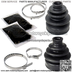 Front Axle Inner Outer CV Boot Kit for Kawasaki Mule 4010 KAF620N 4X4 2009 (For: Kawasaki)