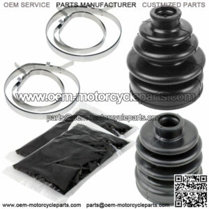 Front Axle Inner Outer CV Boot Kit for Kawasaki Prairie 400 KVF400 4X4 1997-02 (For: Kawasaki)