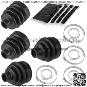 2 Front Axle Inner Outer CV Boot Kit for Kawasaki Bayou 400 KLF400B 4X4 1996-99 (For: Kawasaki)