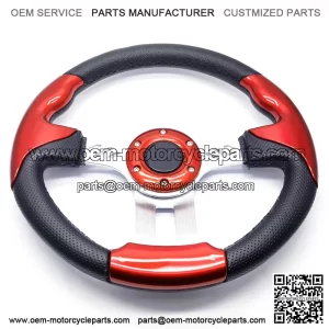 Universal 13" Steering Wheel Red & Black for Club Car, E-Z-GO & Yamaha Golf Cart