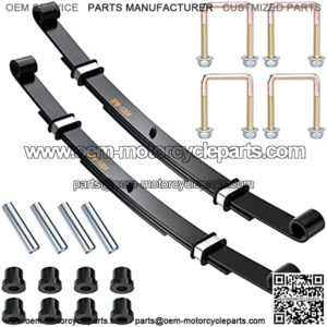 Golf Cart 3 Leaf Rear Spring Kit for EZGO TXT Medalist 1994.5-up, with Bushings Sleeves & U Bolts, OEM# 70247-G01 70474-G01 70505-G01 603109