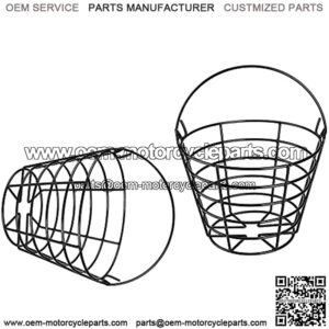 Metal Golf Ball Basket Container Golf Ball Bucket Holder with Handle (Golf Balls NOT Include) - 2 PCS