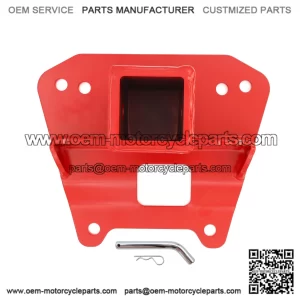 2-Inch Heavy-Duty Red Rear Receiver Hitch for 2014+ Polaris RZR XP 1000 & XP 4 1000 ?C 18mm Sockets ?C Rugged Steel Construction