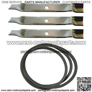 46" Deck Mulching Blades & Deck Belt Kit Fits Husqvarna Riding Mowers