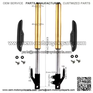 12mm 630mm 45/48mm Front Forks for Razor MX500 MX650 Dirt Bike Motorcycle