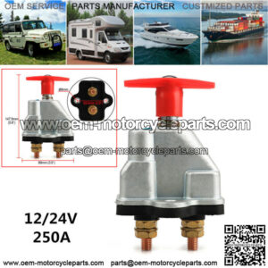 12/24V 250A Battery Isolator Disconnect Cut Off Kill Switch with Key Car Boat RV