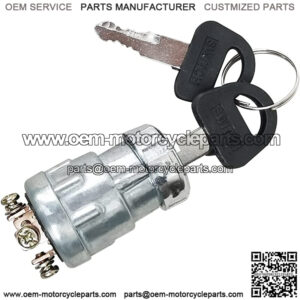 Key Ignition Switch JK424 12V 10A with 3 Position 3 Connection Terminal 2 Keys Compatible with Car Moto Tractor Forklift Truck Scooter Trailer Agricultural Modified Car UTV