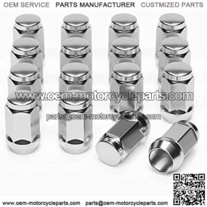 1/2-20 Wheel Lug Nuts for EZGO & Club Car Golf Cart, Closed End Bulge Acorn 60 Degree Conical Seat, 3/4" Hex, Set of 16