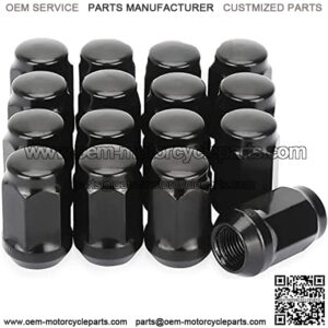 Golf Cart Chrome Wheel Lug Nut, 1/2-20 Size for EZGO & Club Car (16 Pack Black Closed End Lug Nuts)
