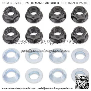 NEW BLACK  ATV Lug Nuts Flat Tapered LTZ400 TRX450R YFZ450 KFX450 400EX RAPTOR