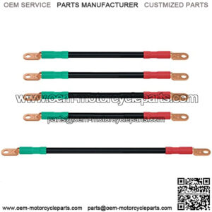 Golf Cart Battery Cables 4 Gauge for 36v & 48v EZGO TXT 1994-UP, AC/DC Wire Golf Cart Battery Pure Copper Wiring Kit with Heavy Duty Wire Lugs - Black & Green