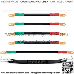 Golf Cart Battery Cables Wiring Kit for 36 Volt & 48 Volt EZGO TXT 1994 & UP, 5 PCS Golf Cart Battery Cables 4 Gauge with Free Golf Cart Battery Lifting Strap