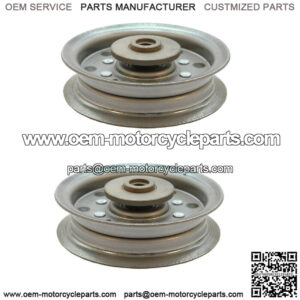 2 Heavy Duty Flat Idler Pulleys fits 42" 48" 54" Riders 196104 197380