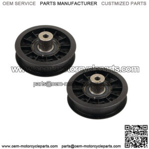 (2) Flat Idler Pulley Fits John Deere X300 X300R X304 X310 X320 X324 X340
