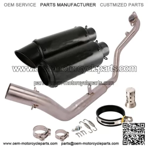Full System for CF-Moto 300NK 300SR 300SS 250SR Black Muffler Exhaust Front Pipe