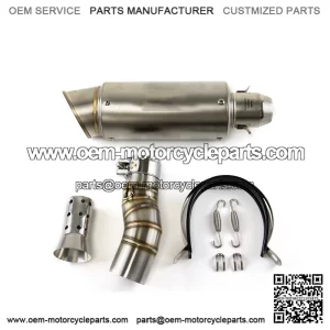 For CFMoto 450SR 450SS 450NK All Years Silver Muffler Tips Exhaust Mid Link Pipe