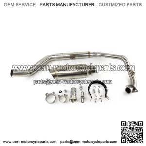 Full System for CFMoto 300NK 300SR 300SS 250SR Silver Muffler Exhaust Front Pipe