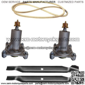 Deck Blades Spindles Belt Kit Combo Set Fits Husqvarna 532192870, 532429636