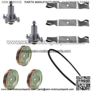 54" Mower Deck Rebuild Kit Fits Husqvarna YTH 2454 Blades Spindles Pulleys