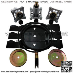 Rebuild Kit Fits Husqvarna 54" Deck Mower LGT2654 Spindles Blades Pulleys 196103