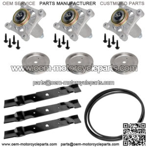 3 Deck Blade Spindle Belt Pulley Kit For Husqvarna LGT2654 LGTH2454 YTH24V54