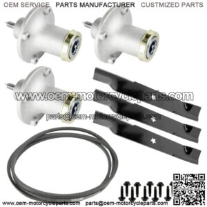 3 Deck Spindle Blade Belt Kit For Husqvarna GTH26V52Ls Gth3052 Gth52Xls