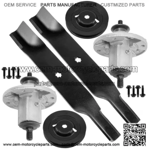 38" Deck Spindle w/Pulley & Blade for John Deere X300 AM137483 M151720 M153118