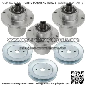 54" Deck Spindles with 5.78" OD Pulleys for Hustler RD Fastrak FR691 FT691 Mower
