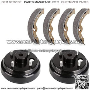 Golf Cart Brake Drums & Brake Shoes Kit for EZGO TXT 1996-up Electric Vehicles, Replace OEM 70794G01 70795G01 27943G01 27945G01