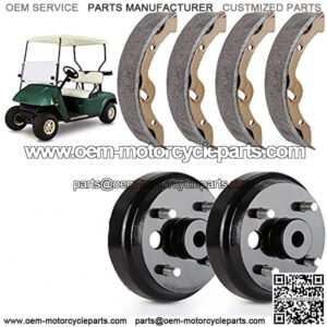 Golf Cart EZGO Brake Maintenance Kit for 1997-Up Electric EZGO TXT PDS,Incl. Brake Hub Drums & Brake Pads/Shoes, OEM# 19186G1, 70794G01, 70795G01, 27943G01(NOT FIT Gas Models)