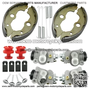 Front Brake Wheel Cylinders w/Shoes Kit for Honda Rancher 350 400 TRX350 TRX400