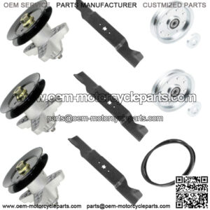 54" Deck Spindles Blades Pulley Belt Rebuild Kit for Cub Cadet SLT1554 SLTX1054