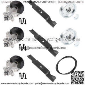 54" Deck Spindles Blades Pulleys Belt Rebuild Kit for Cub Cadet GT1054 GTX1054
