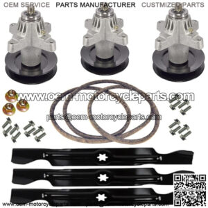 Fits MTD Fits Cub Cadet RZT 50 RZT50 Blades Spindle Belt Bolts Deck Rebuild Kit
