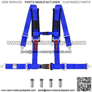 High Performance 4 Point Harness with Bypass Plug for Sand Sport Vehicle, Utility Vehicle, Truck, Go Kart, Off-Road Vehicle (BLUE)