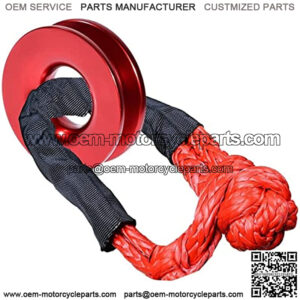 Winch Snatch Recovery Ring - Synthetic Winch Rope | Snatch Ring Soft Shackle | Winch Accessories for UTV ATV SUV Truck Recovery (41000 lb, Red Ring & Red Shackle)