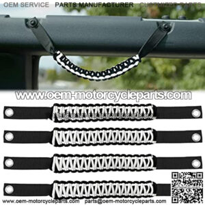 Grab Handles for Ford Bronco 2021-2022 2/4 Door, Roll Bar Paracord Grip Handles, for Ford Bronco Interior Accessories(White 4PCS)