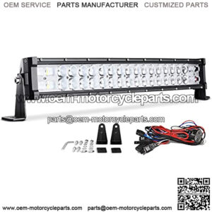 LED Light Bar Curved 22" (24" with Mounting Bracket) 300W 9D 45000LM with 10ft Wiring Harness IP68 Waterproof Spot Kit Off Road Driving Light for SUV Bumper Trucks Boats ATV Light Bar