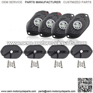 Led Rock Lights for Cars Jeep Trucks UTV ATV SUV Offroad Boat Waterproof Underglow Car Neon Accent 4 Pods Trail Rig Lamp Wheel Well Light Automotive Exterior Accessories Undercarriage Lighting ??Red??