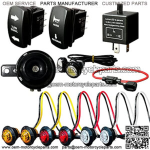Universal ATV UTV SXS Street Legal Kit with Rocker Switch Turn Signal Light Horn Flasher Relay