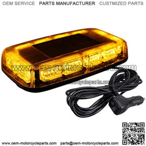 [Upgraded 5] ASPL 48LED Roof Top Strobe Lights, High Visibility Emergency Safety Warning LED Mini Strobe Light bar with Magnetic Base for 12-24V Snow Plow, Trucks, Construction Vehicles (Amber)