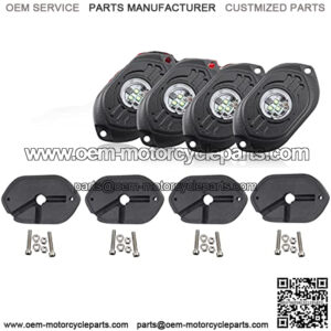 Led Rock Lights for Cars Jeep Trucks UTV ATV SUV Offroad Boat Waterproof Underglow Car Neon Accent 4 Pods Trail Rig Lamp Wheel Well Light Automotive Exterior Accessories Undercarriage Lighting (White)