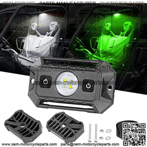 UTV Dome Light with Switch, Rfroad Lighting Universal Roll Bar Mount LED Light Roll Cage Courtesy Light Map Light Interior Light for UTV ATV Golf Cart Trucks Bed RZR Polaris Off-Road - White/Green