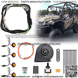 UTV/ATV Turn Signal Kit, Universal Street Legal With Toggle Switch and Horn Kit Amber LED Easy Installation Compatible With Pioneer, RZR, Can-Am, Kawasaki