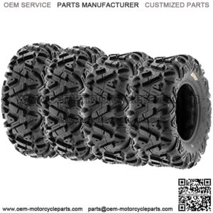 Set of 4 SunF Power.I ATV UTV all-terrain Tires 25x8-12 Front & 25x10-12 Rear, 6 PR, Tubeless A033