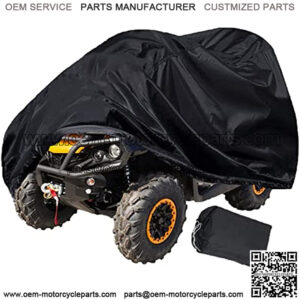 ATV Cover Waterproof, 420D Heavy Duty Ripstop Material Black Protects 4 Wheeler From Snow Rain or Sun,102" x44" x 48"